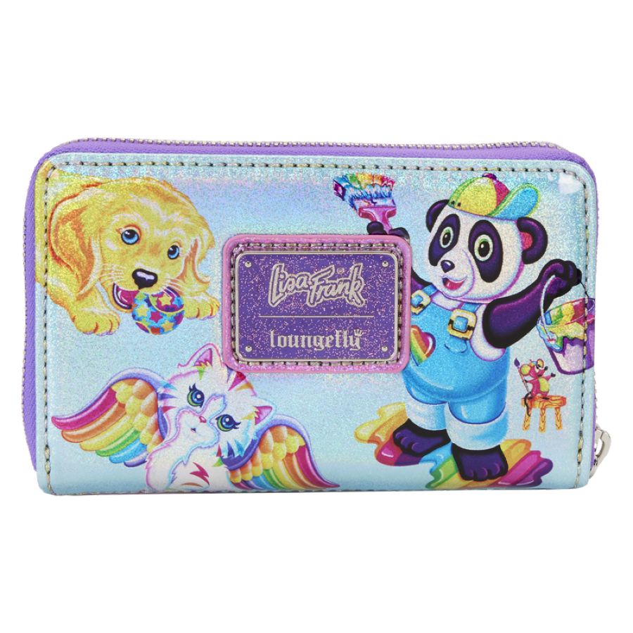 Lisa Frank - Holographic Glitter Color Block Zip Around Wallet