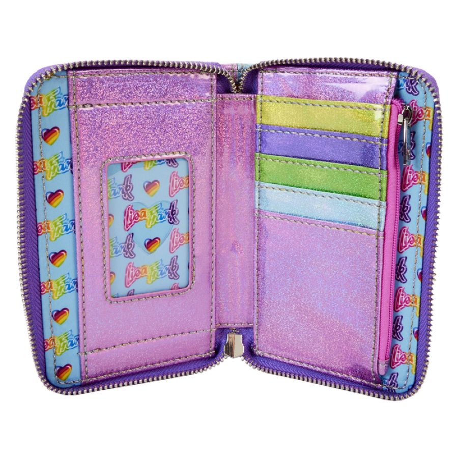 Lisa Frank - Holographic Glitter Color Block Zip Around Wallet