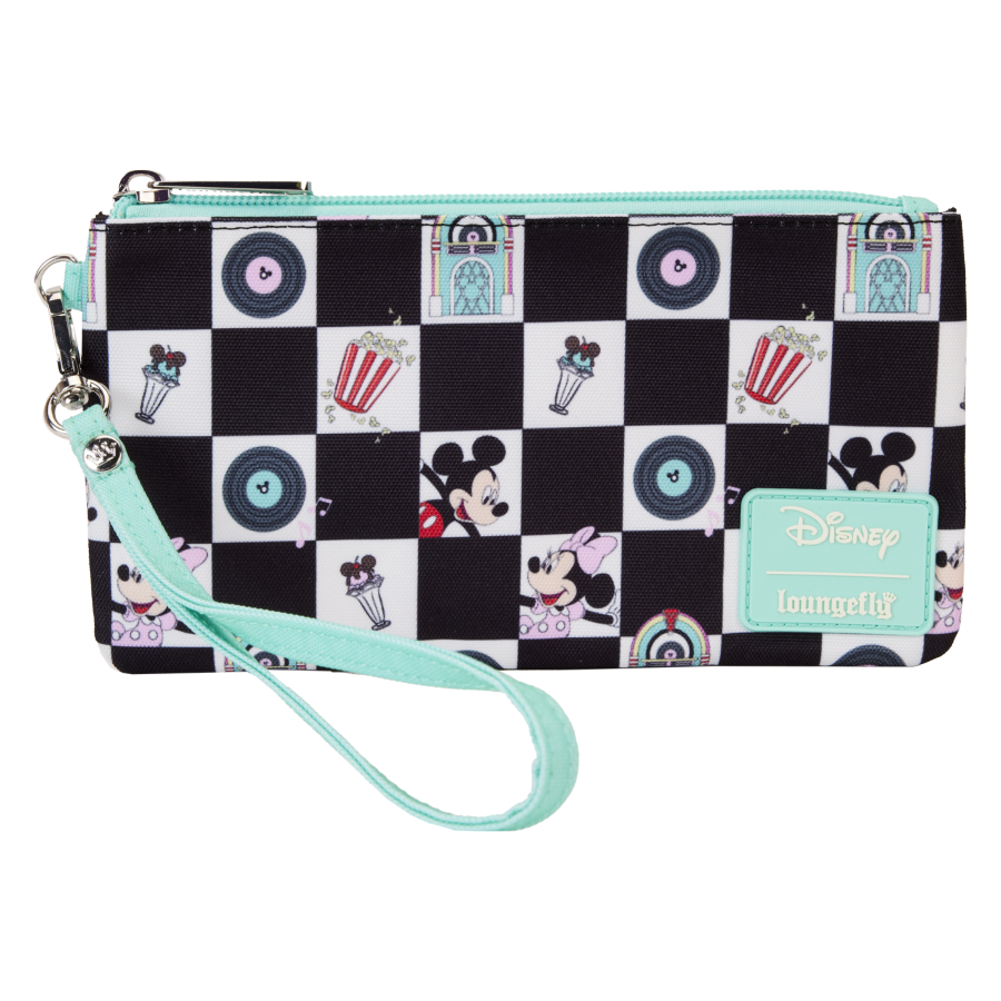 Disney - Mickey & Minnie Date Diner AOP Nylon Wristlet