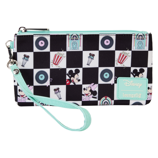 Disney - Mickey & Minnie Date Diner AOP Nylon Wristlet