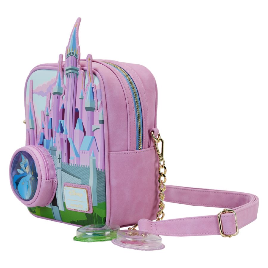 Sleeping Beauty -Castle Three Good Fairies Stained Glass Crossbody Bag