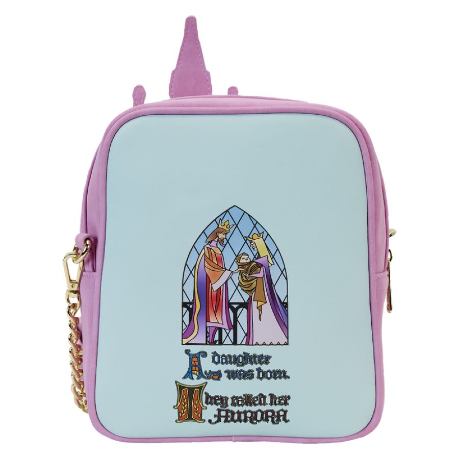 Sleeping Beauty -Castle Three Good Fairies Stained Glass Crossbody Bag