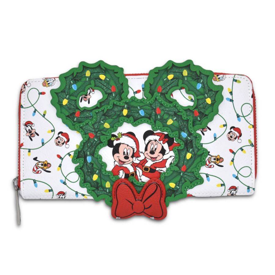 Disney - Mickey Holiday Wreath US Exclusive Zip Around Purse