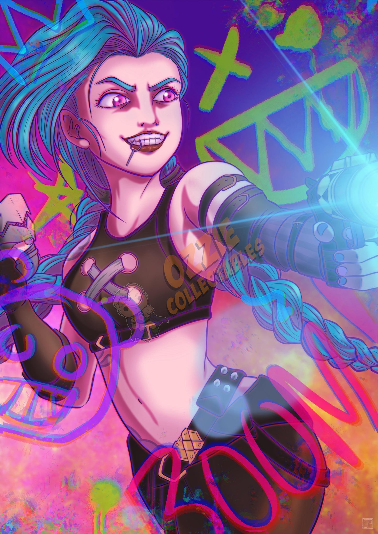 League of Legends ARCANE - Jinx - Darren Tee Pei Art Print Poster