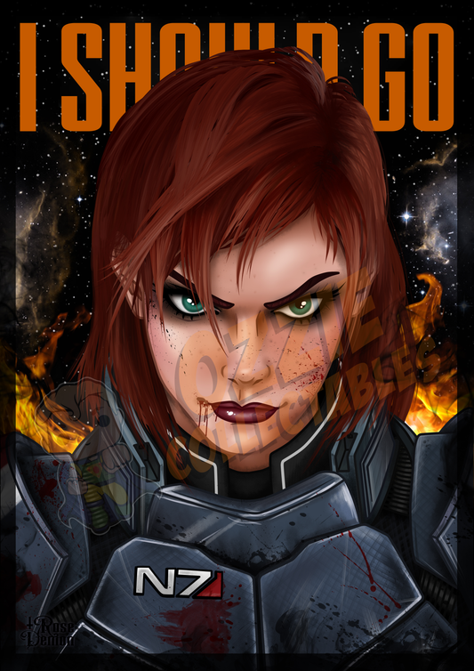 Mass Effect - Commander Jane Shepard (Paragon) - Rose Demon Art Print Poster