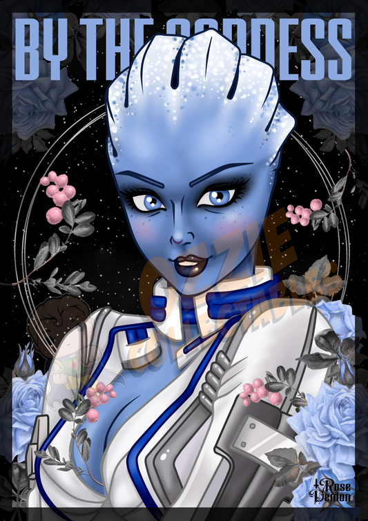 Mass Effect - Liara T'Soni - Rose Demon Art Print Poster