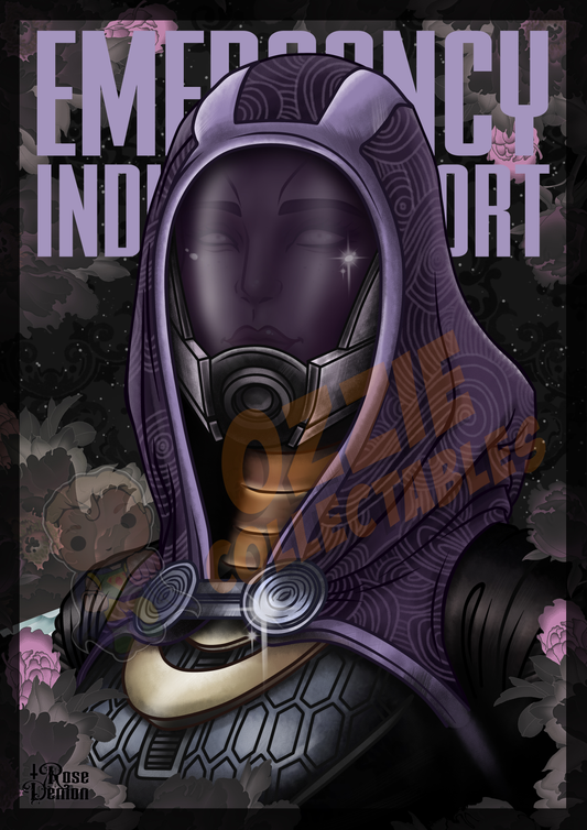 Mass Effect - Tali Zorah - Rose Demon Art Print Poster