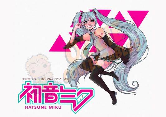 Vocaloid - Hatsune Miku - CaraLeaDraws Art Print Poster