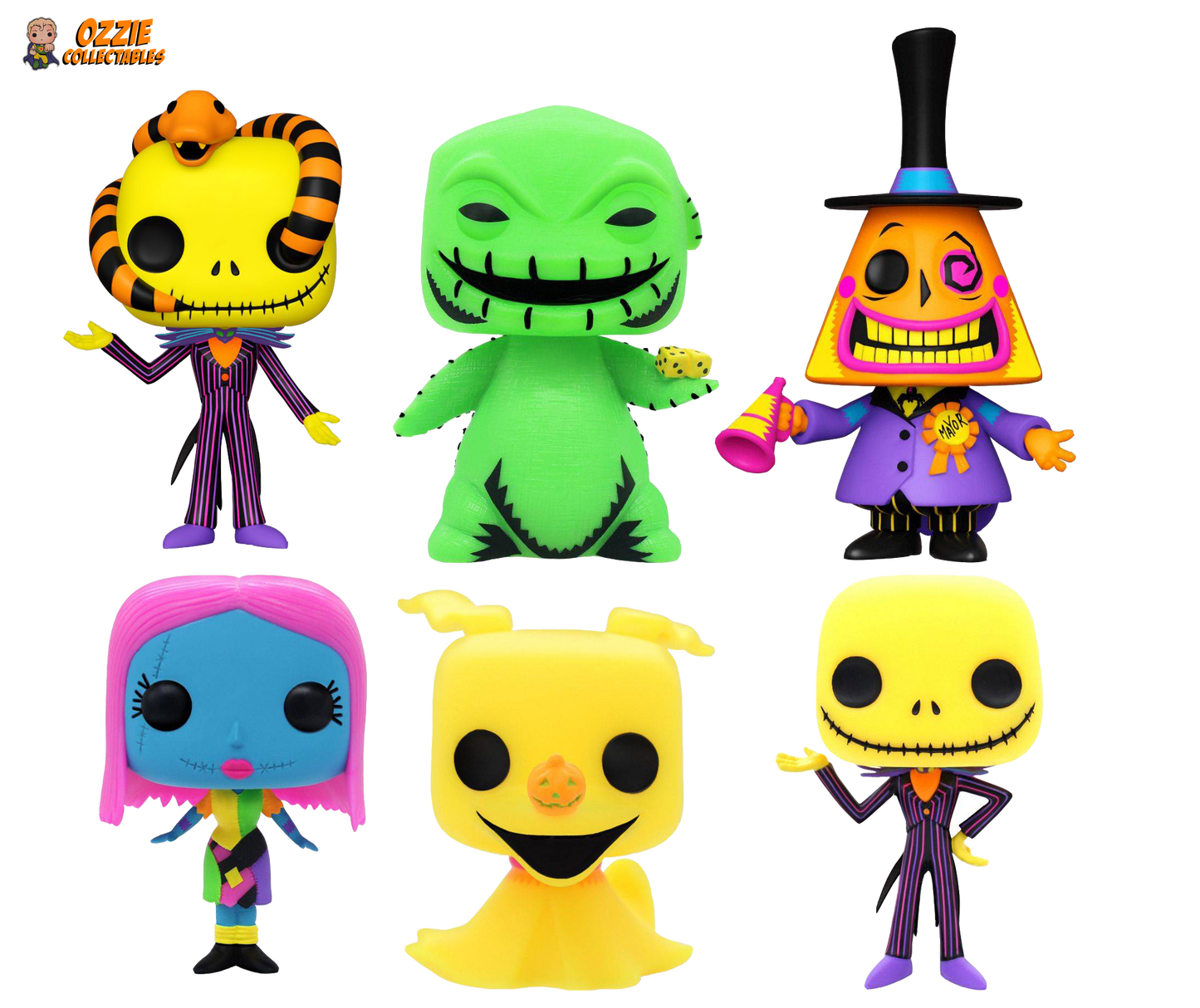 The Nightmare Before Christmas Blacklight Bundle - 6 POP! Vinyls