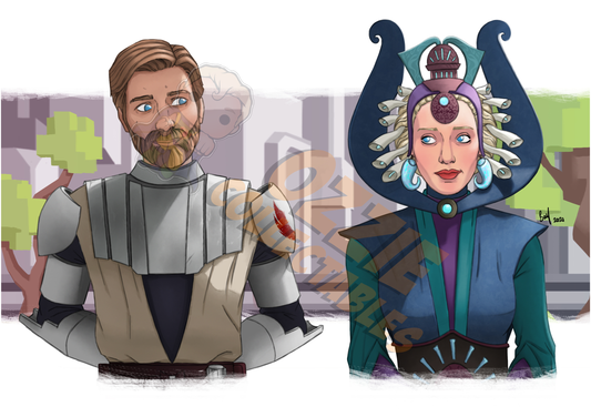 Star Wars - Obi and Satine - Benjamin Mifsud Art Print Poster