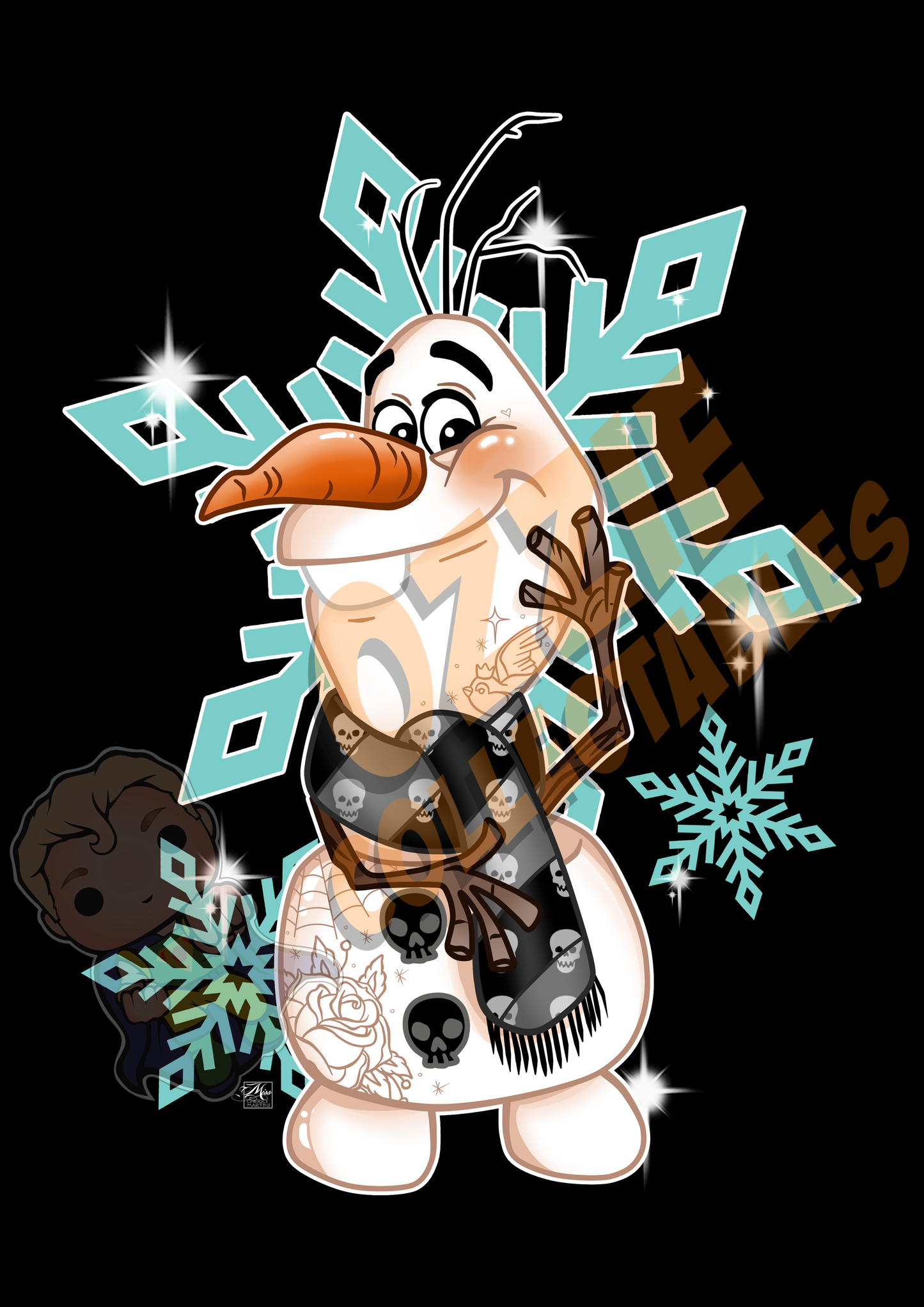 Disney's Frozen - Olaf - Rose Demon Art Print Poster