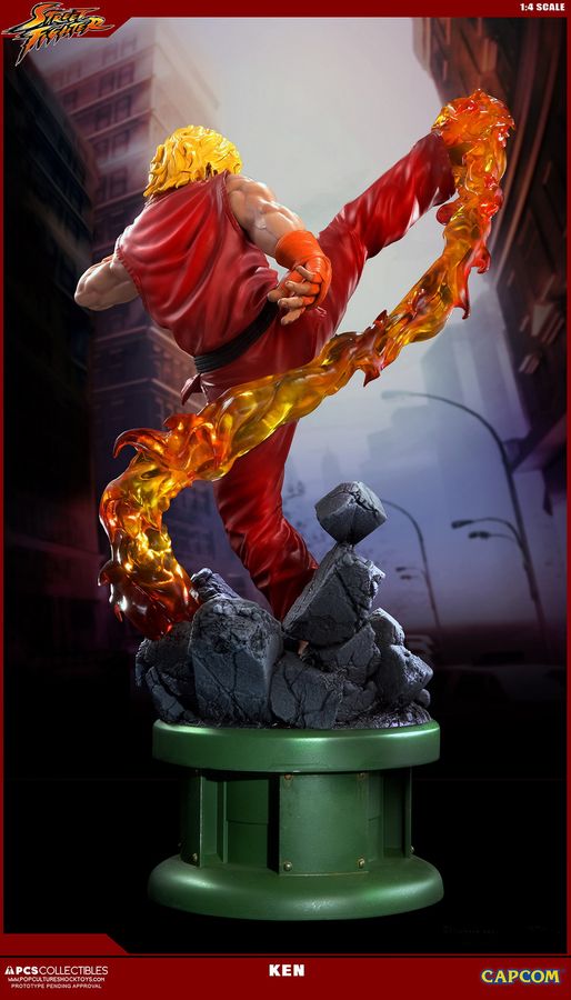 Street Fighter - Ken Masters 1:4 Scale Ultra Statue with Dragon Flame - Ozzie Collectables