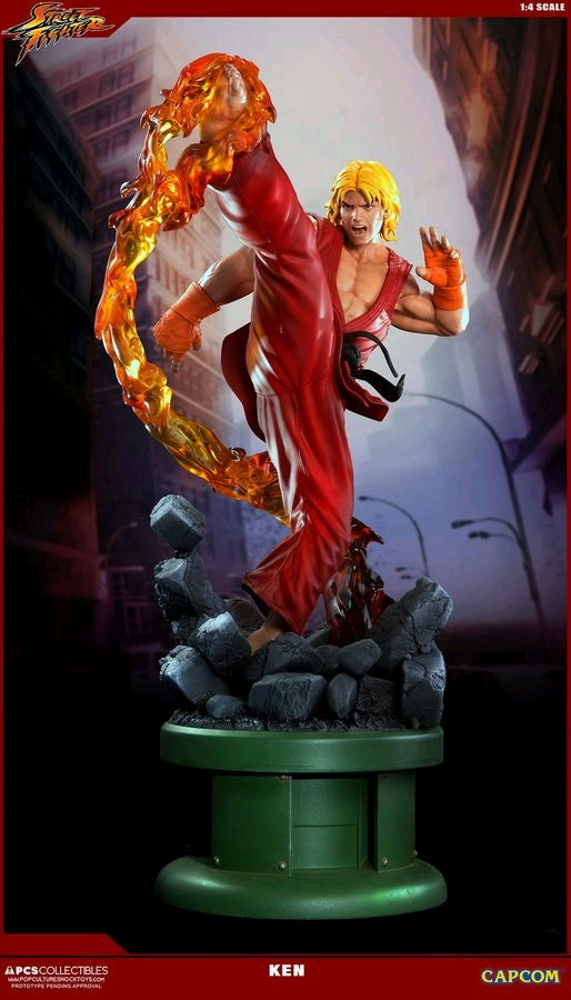 Street Fighter - Ken Masters 1:4 Scale Ultra Statue with Dragon Flame - Ozzie Collectables