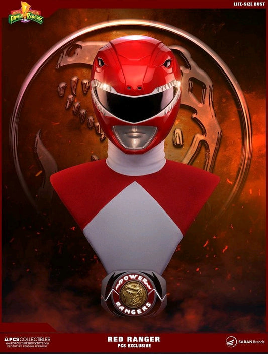 Power Rangers - Red Ranger Life Sized Bust PCS Exclusive - Ozzie Collectables