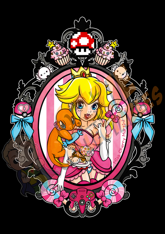 Mario - Princess Peach - Rose Demon Art Print Poster