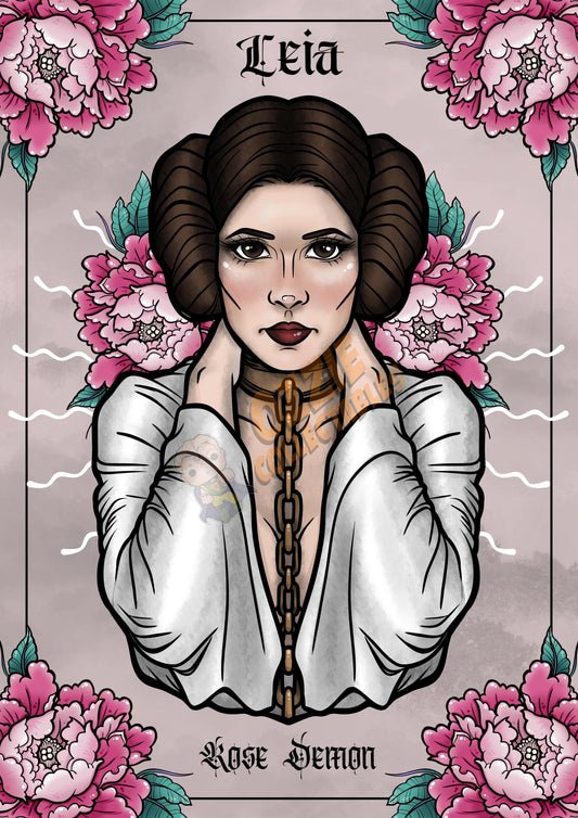 Princess Leia Star Wars Fan Art Print by Rose Demon - RoseDemon Art Print Poster