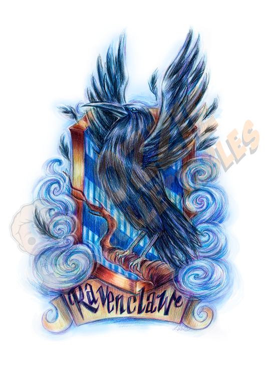 Harry Potter - Ravenclaw House Crest - Lucie Mammone Art Print Poster