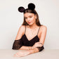 Mickey Mouse Outline Hoop Earrings - White Gold