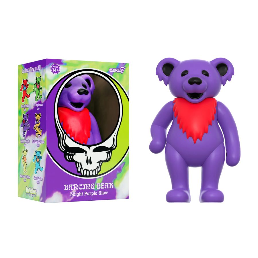 The Grateful Dead - Dancing Bear Glow (Haight Purple) Reaction 3.75" Figure