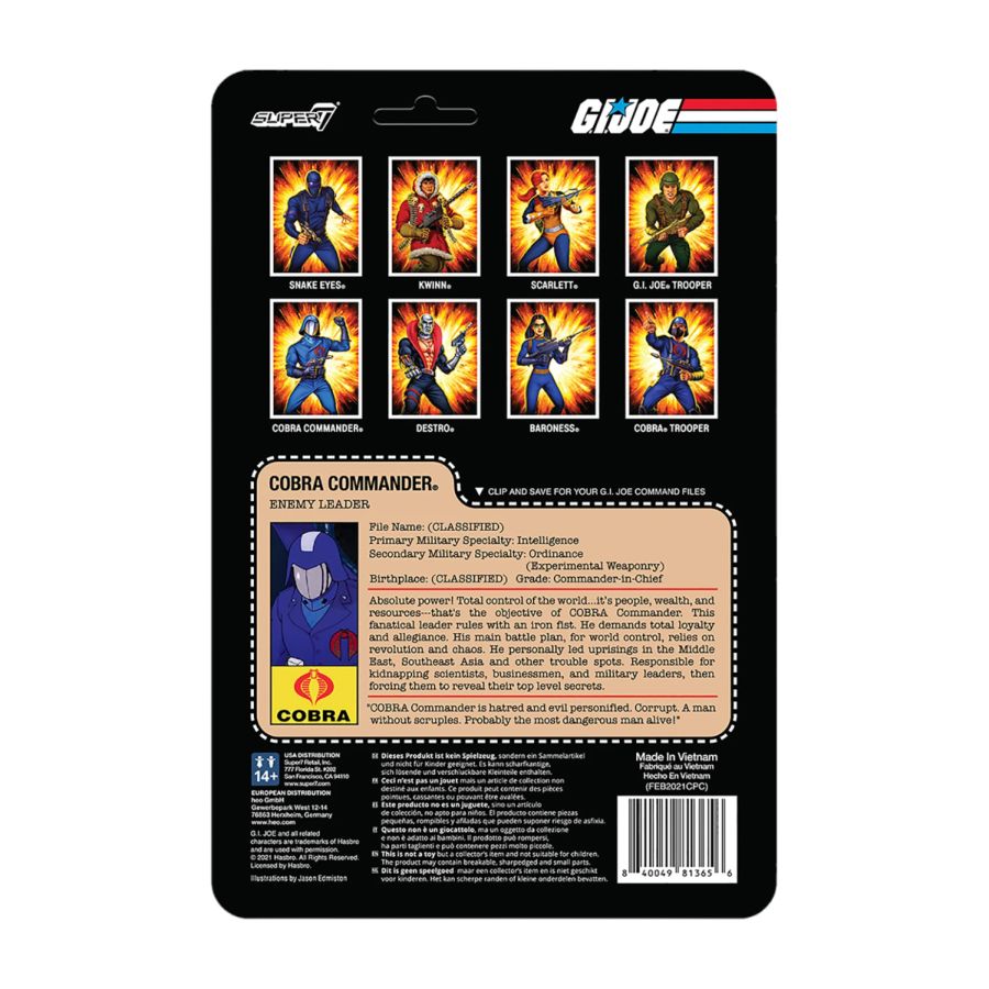 G.I. Joe - Cobra Commander ReAction 3.75" Action Figure