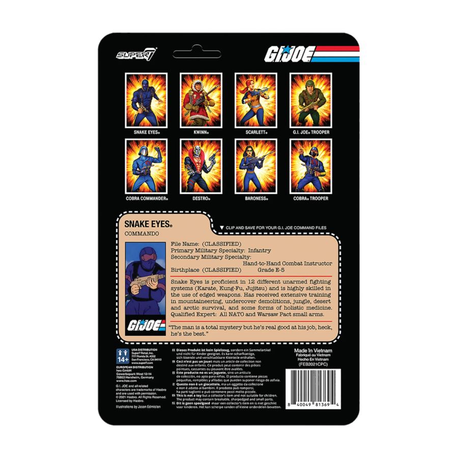 G.I. Joe - Snake Eyes ReAction 3.75" Action Figure