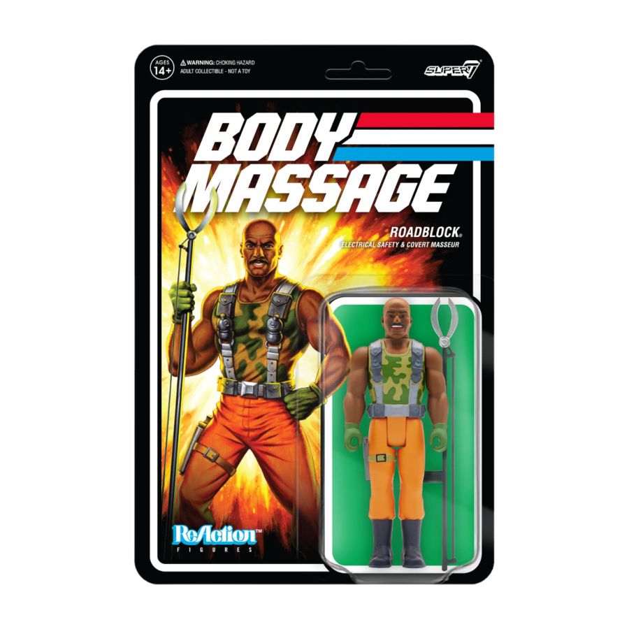 G.I. Joe - Roadblock Body Massage PSA ReAction 3.75" Action Figure