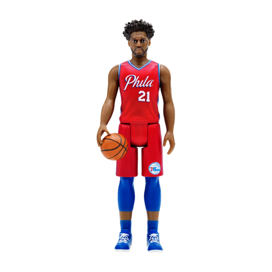 NBA Joel Embiid Philadelphia 76ers Red Stat Supersports ReAction 3.75 Action Figure Ozzie Collectables