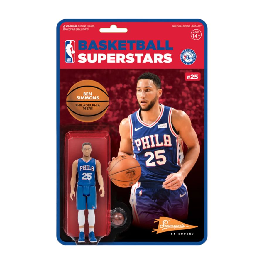 NBA - Ben Simmons Philadelphia 76ers Supersports ReAction 3.75" Action Figure