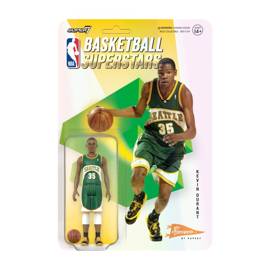 NBA - Kevin Durant Seattle SuperSonics Supersports ReAction 3.75" Action Figure