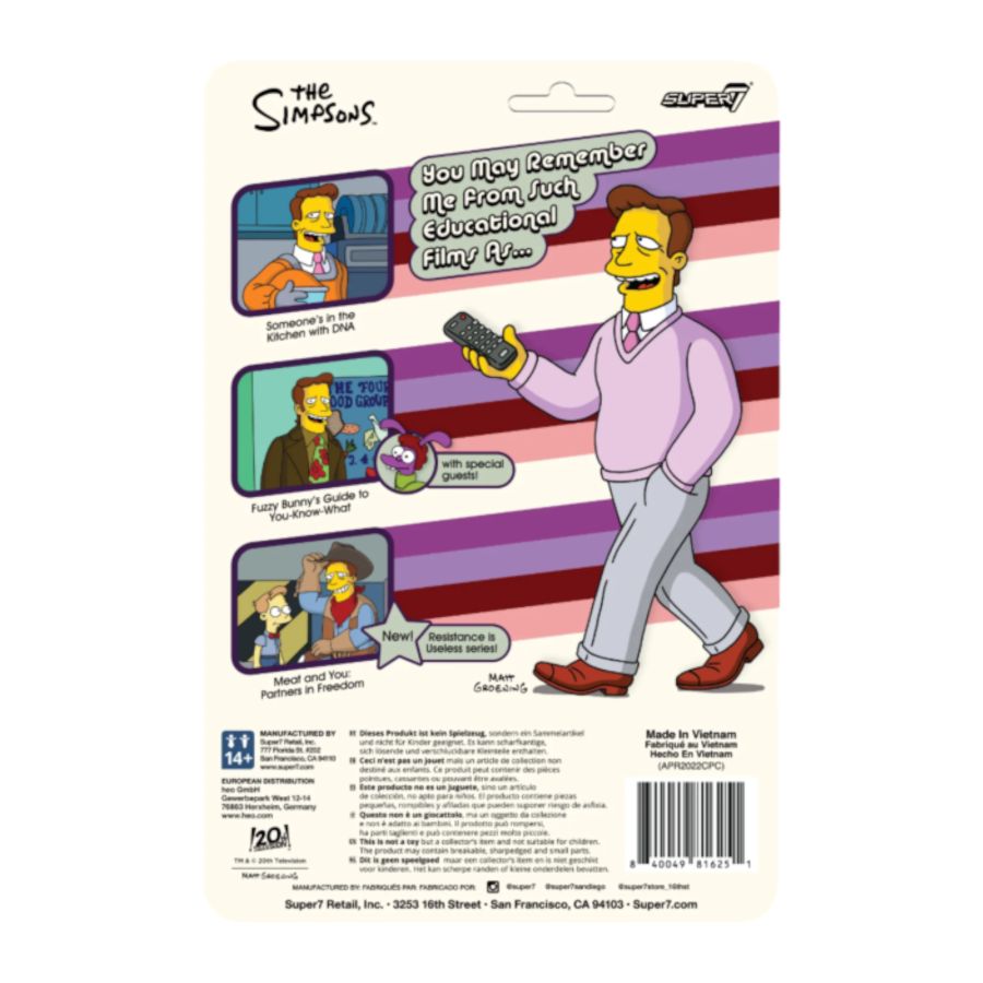 The Simpsons - Troy McClure (Someone's in the Kitchen with DNA) Reaction 3.75" Figure