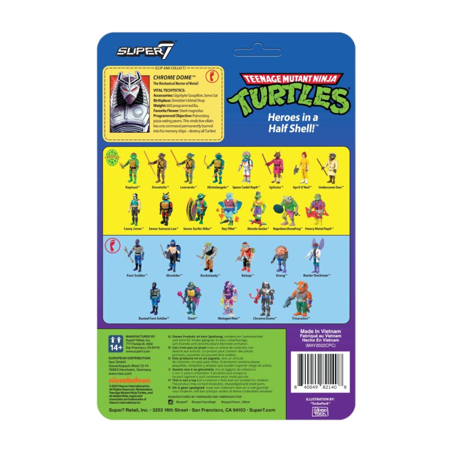 Teenage Mutant Ninja Turtles (TV'87) - Chrome Dome ReAction 3.75" Action Figure