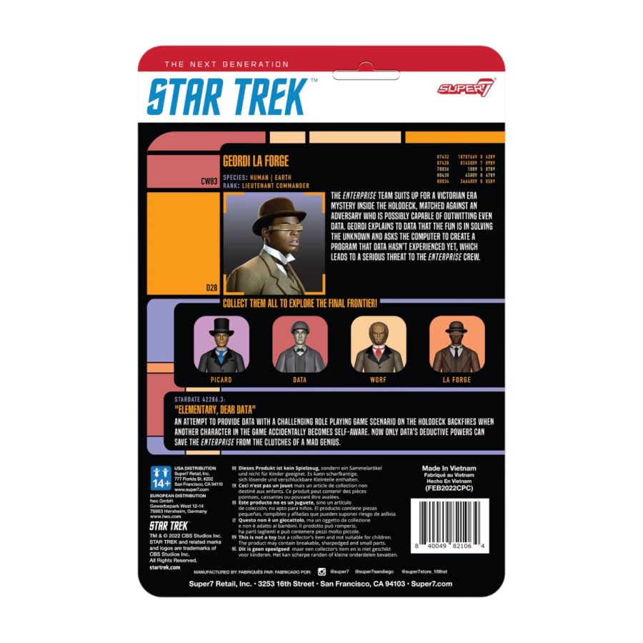 Star Trek: The Next Generation - Geordi La Forge (Elementary Dear Data) ReAction 3.75" Action Fi