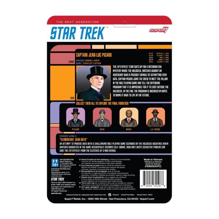 Star Trek: The Next Generation - Jean-Luc Picard (Elementary Dear Data) ReAction 3.75" Action Fi