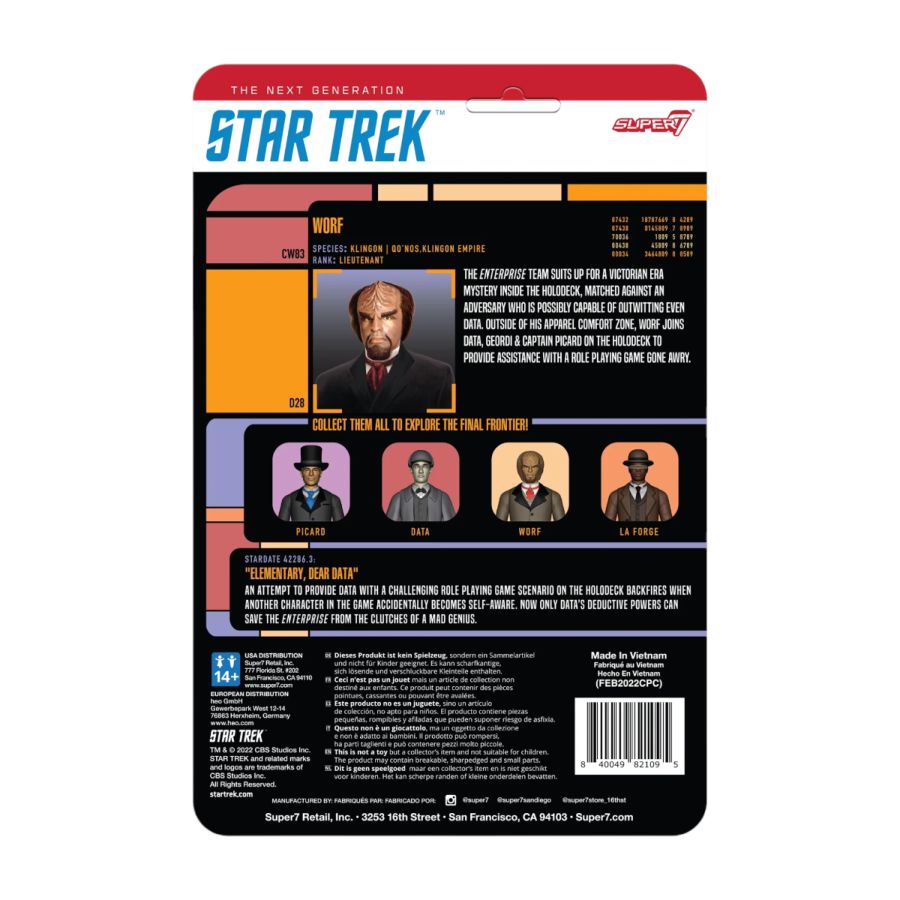 Star Trek: The Next Generation - Worf (Holmes) ReAction 3.75" Action Figure