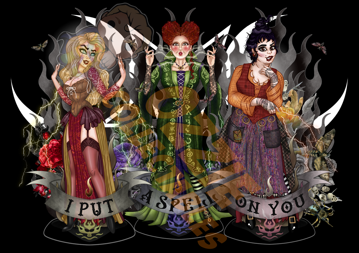 Disney's Hocus Pocus - Sanderson Sisters - Rose Demon Art Print Poster