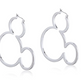 Mickey Mouse Outline Hoop Earrings - White Gold
