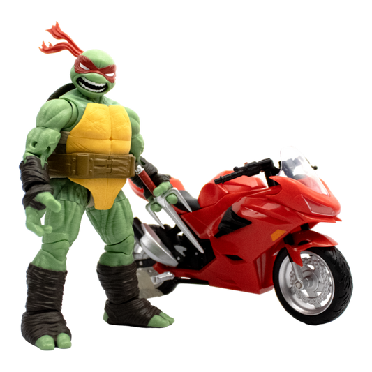 Teenage Mutant Ninja Turtles (comics) - Raphael Ninja with Red Motorcycle BST AXN Figure