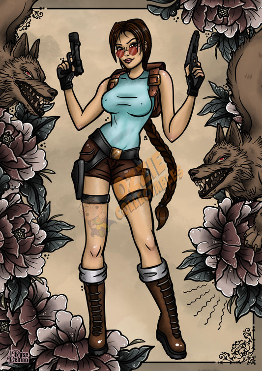 Tombraider Lara Croft Fan Art Print by Rose Demon - RoseDemon Art Print Poster