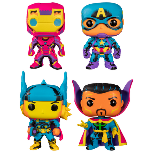 Marvel Blacklight Bundle - 4 POP! Vinyls - Ozzie Collectables