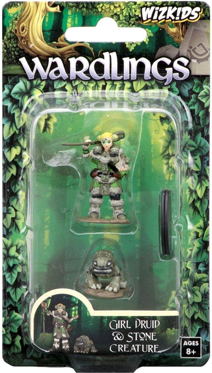 Wardlings - Girl Druid & Stone Creature Pre-Painted Minis - Ozzie Collectables