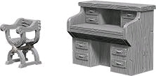 WizKids - Deep Cuts Unpainted Miniatures: Desk & Chair - Ozzie Collectables