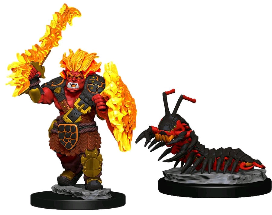 Wardlings - Fire Orc & Fire Centipede Pre-Painted Mini - Ozzie Collectables