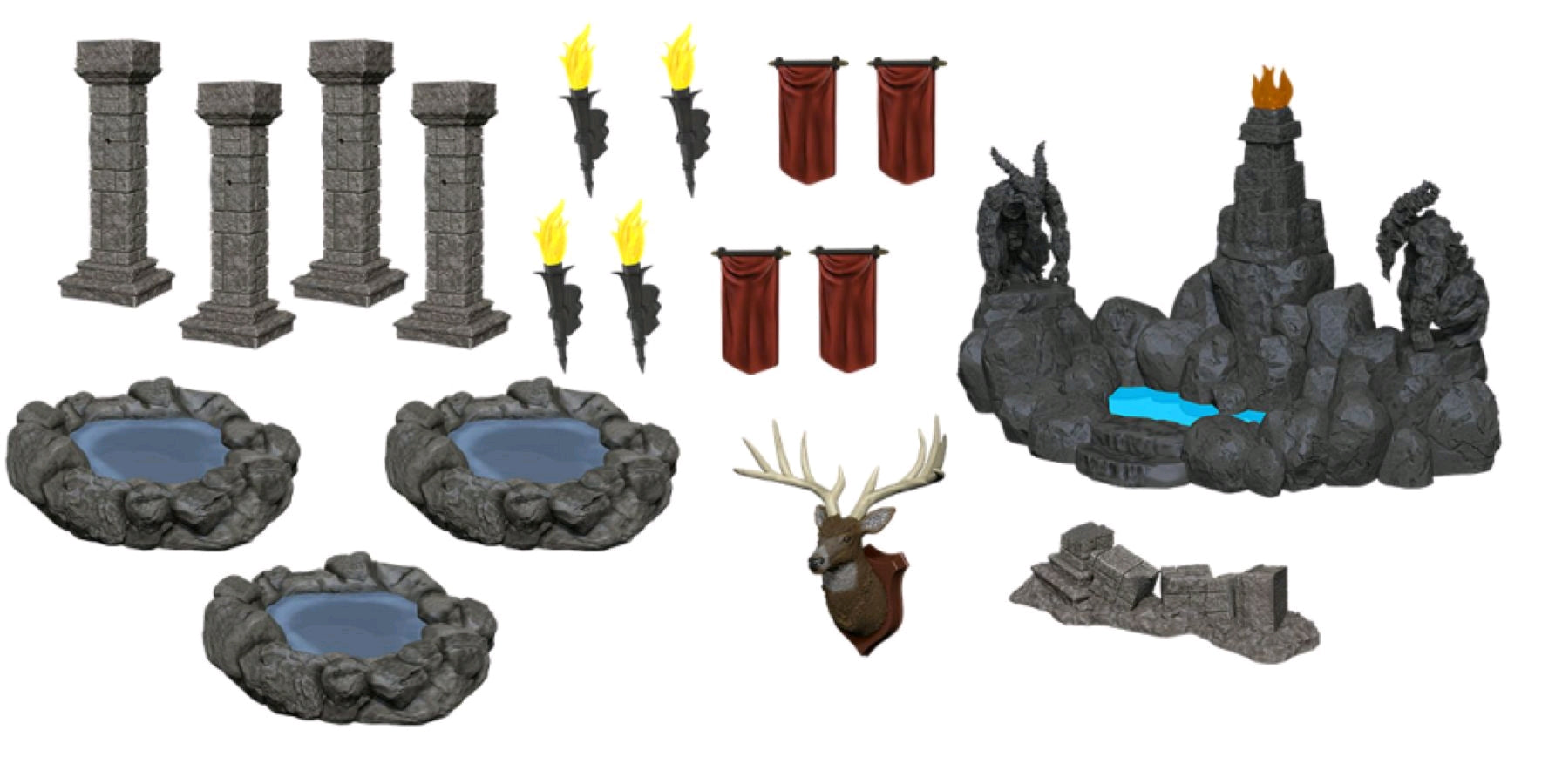 WizKids - Deep Cuts Unpainted Miniatures: Pools & Pillars - Ozzie Collectables