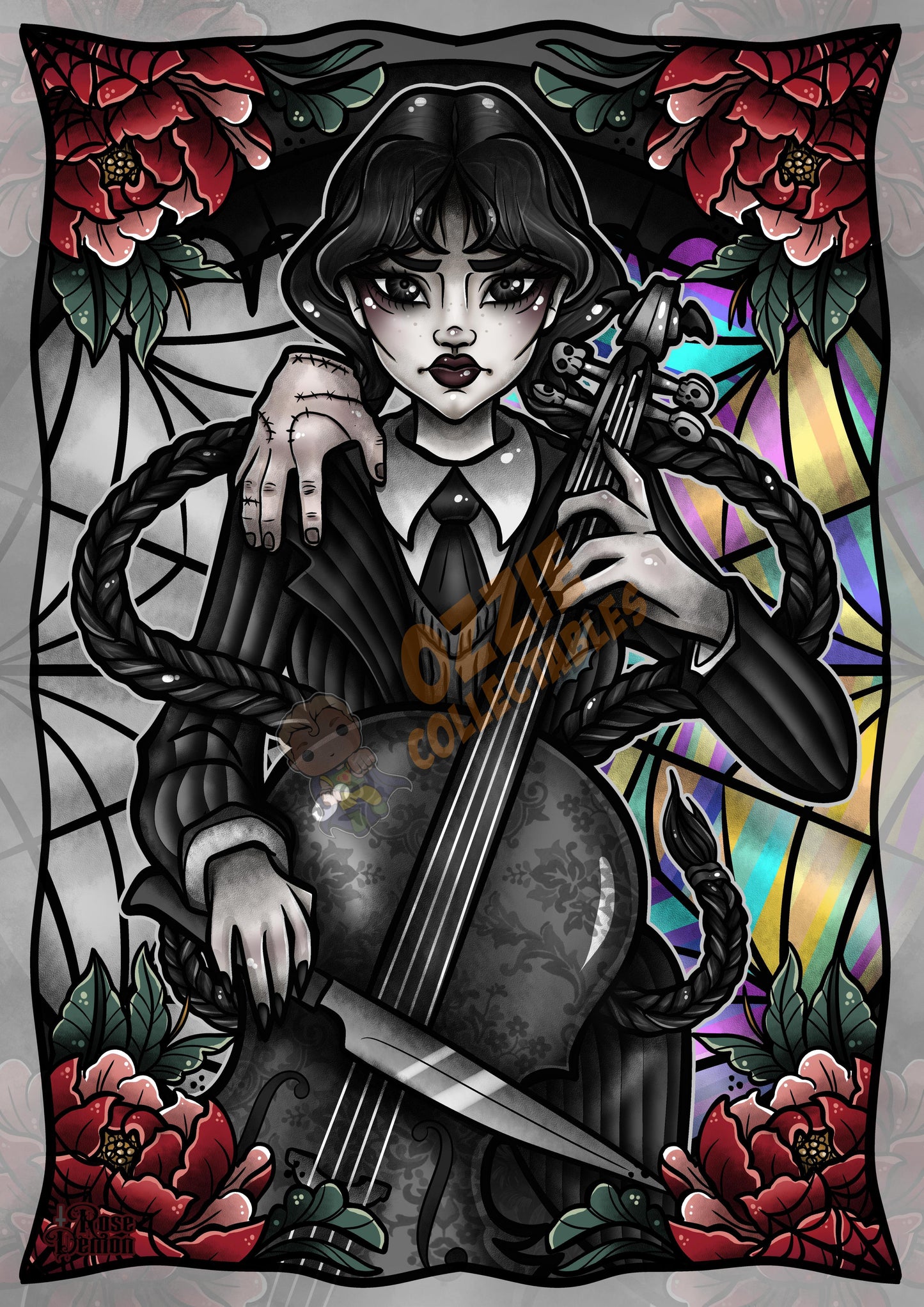 Wednesday Addams By Rose Demon - RoseDemon Art Print Poster