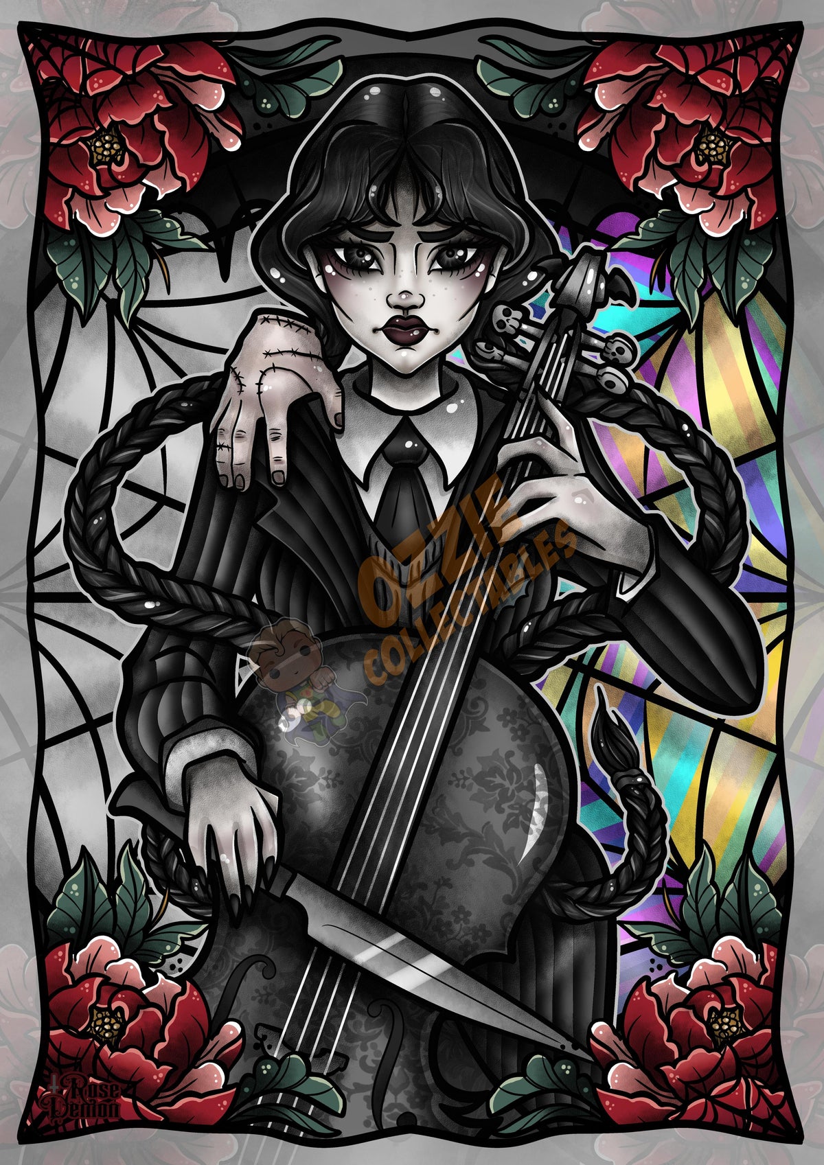 Rose Demon Pattern Wednesday Addams By Rose Demon - RoseDemon Art Print Poster | RD ...