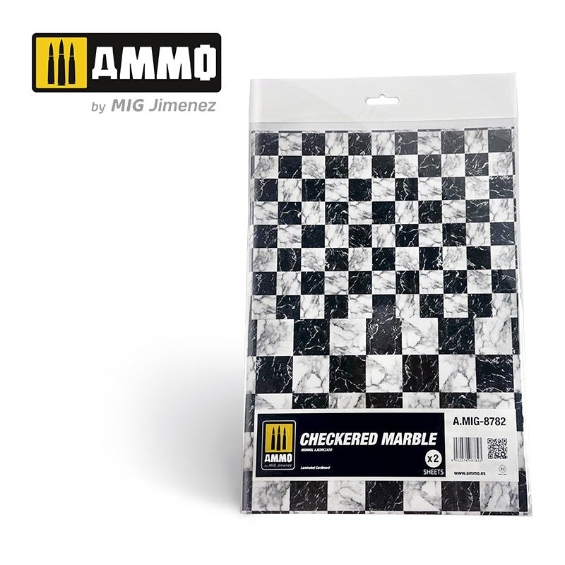Ammo by MIG - Dioramas - Marble - Checkered Marble - Sheets of Marble 2pc