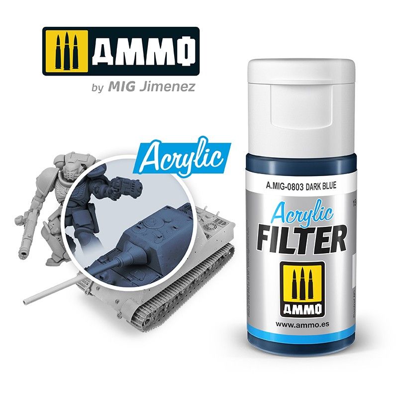 Ammo by MIG Acrylic Filter Dark Blue