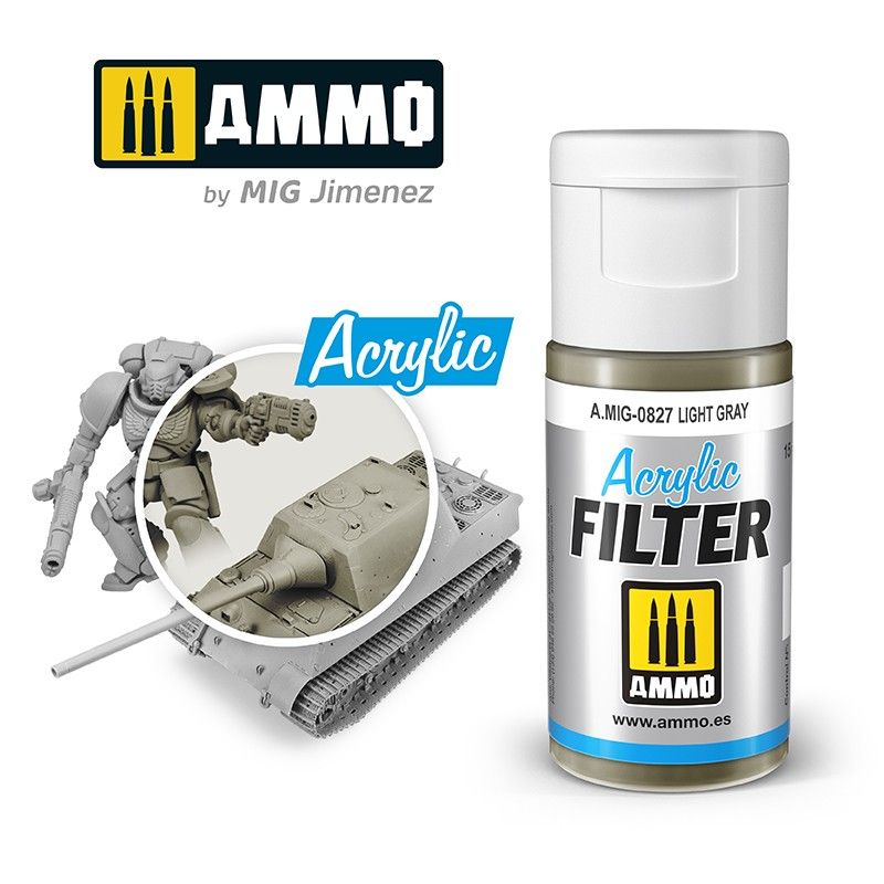 Ammo by MIG Acrylic Filter Light Grey