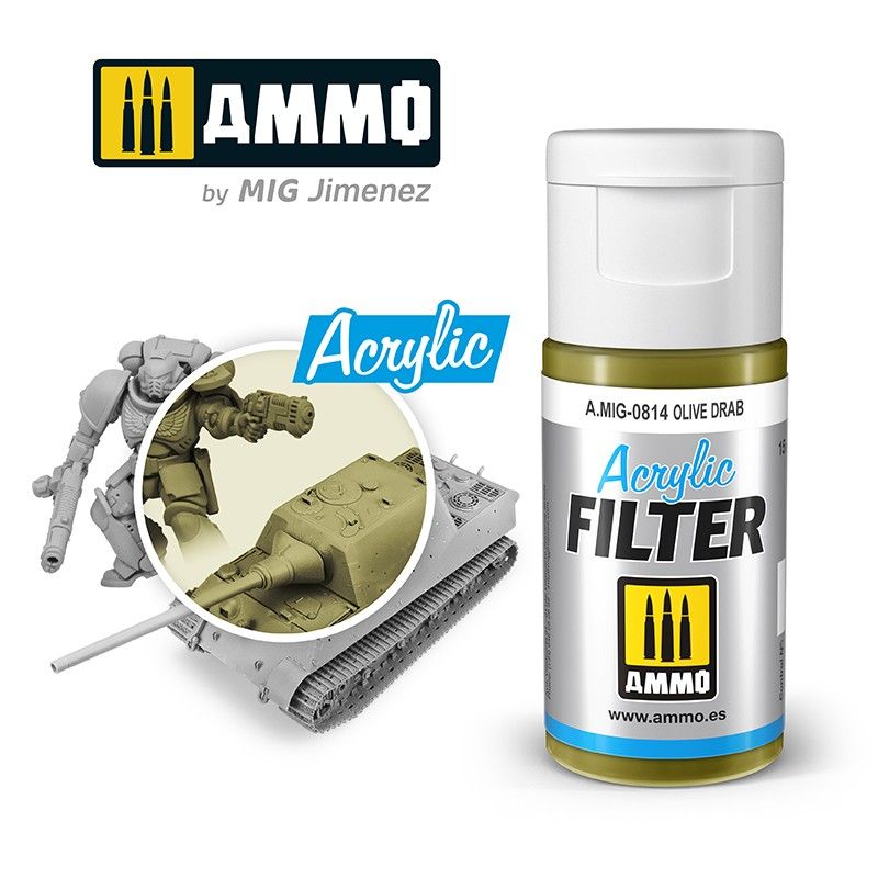 Ammo by MIG Acrylic Filter Olive Drab
