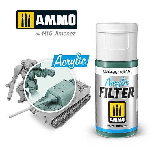 Ammo by MIG Acrylic Filter Turquoise